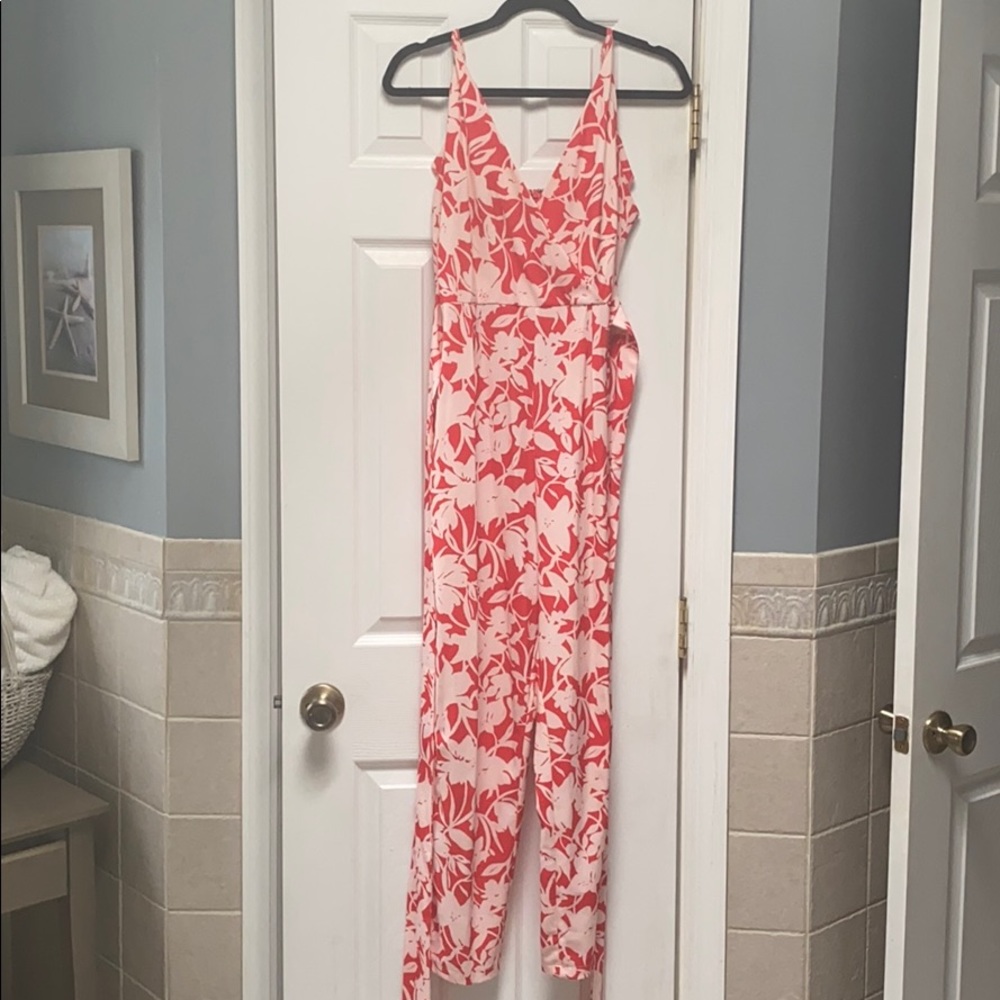 Tangerine Orange & White Jumpsuit